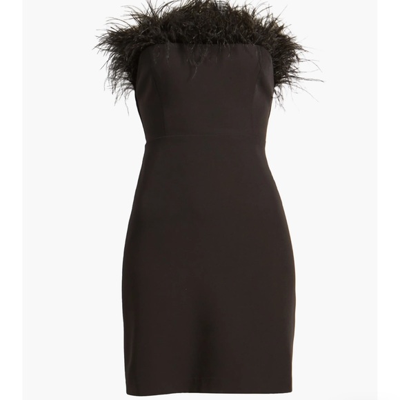 Sam Edelman Feather top sheath dress black women’s size 8 - Picture 3 of 5